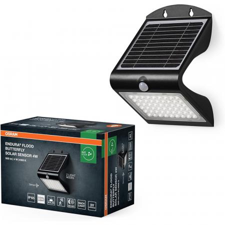 Osram Solar LED Außen Flutlicht ENDURA Flood Butterfly mit Sensor 4W 4000K neutralweißes Licht