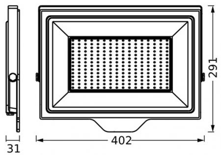 Leistungsstarker OSRAM LED Fluter Floodlight Essential 200W 4000K Neutralweiß IP65 schwarz