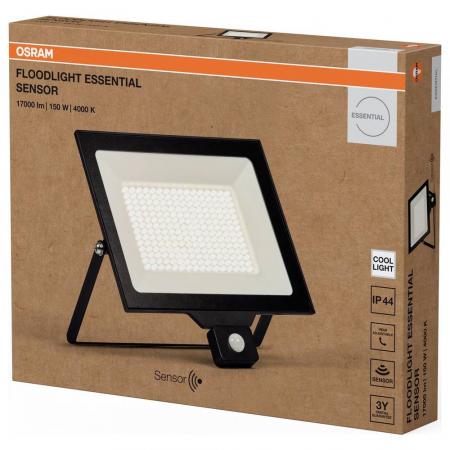 OSRAM LED Fluter Floodlight Essential mit Sensor 150W 4000K Neutralweiß IP44 schwarz