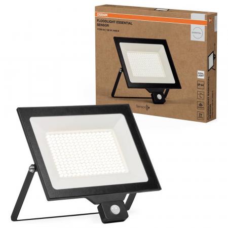 OSRAM LED Fluter Floodlight Essential mit Sensor 150W 4000K Neutralweiß IP44 schwarz