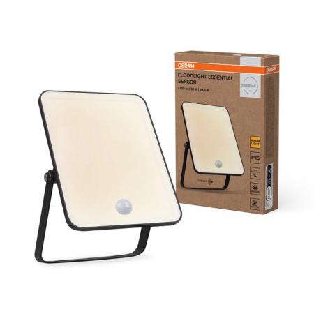 Osram LED Fluter  Floodlight Essential Sensor 30W 3000K Warmweißes Licht IP65 schwarz