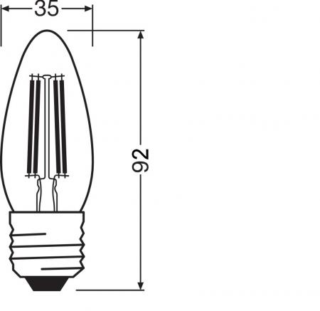 Ledvance E27 LED Kerzenlampe Classic B40 dimmbar klar 3,4W wie 40W 2700K warmweißes Licht