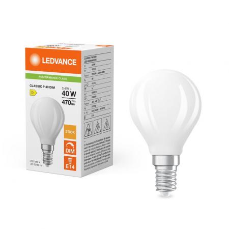 Ledvance E14 LED Tropfenlampe matt dimmbar 3,4W wie 40W 2700K warmweißes Licht