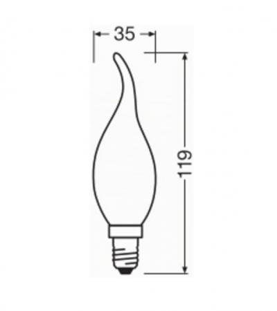 OSRAM E14 LED Windstoßlicht Superstar Classic BA 40 matt dimmbar 3.4W wie 40W warmweißes Licht