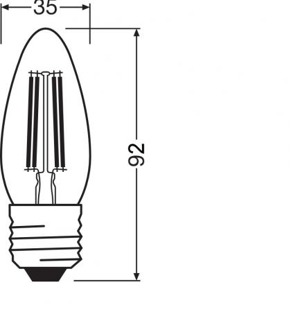 OSRAM E27 LED SUPERSTAR FILAMENT Lampe in Kerzenform klar dimmbar 3,4W wie 40W warmweiß