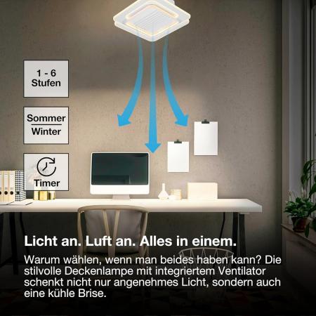 Osram Deckenlicht/-ventilator eckig 55W CCT dimmbar