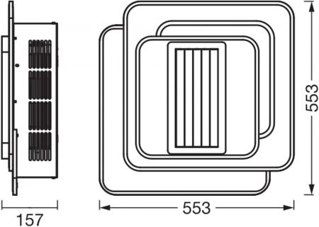 Osram Deckenlicht/-ventilator eckig 55W CCT dimmbar