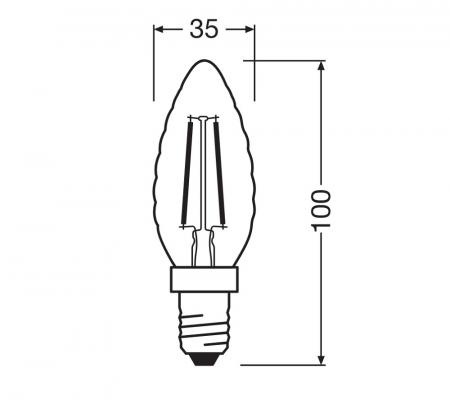 OSRAM E14 LED Superstar Classic BW 25 FILAMENT gedrehte Kerzen Lampe klar dimmbar 1,8W wie 25W warmweißes Licht