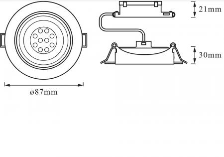 3er-Pack OSRAM LED Einbauleuchten Nickel gebürtet 2700k warmweißes Licht - dimmbar über Wandschalter,  mit integriertem LED-Modul und Treiber, IP20-Schutz, Einbaudurchmesser 75…80 mm
