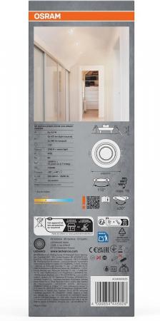 3er-Pack OSRAM LED Einbauleuchten Nickel gebürtet 2700k warmweißes Licht - dimmbar über Wandschalter,  mit integriertem LED-Modul und Treiber, IP20-Schutz, Einbaudurchmesser 75…80 mm