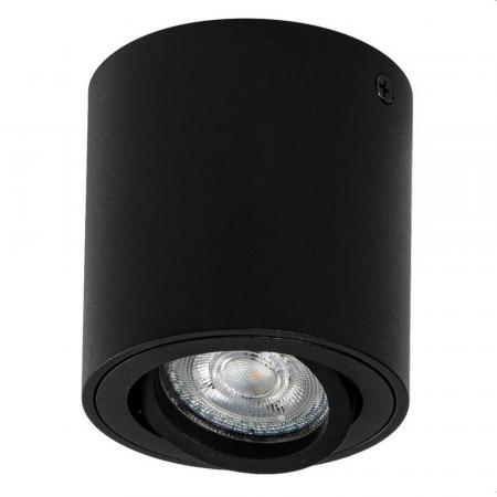 Osram Spot Surface Round GU10 Schwenkbarer Deckenstrahler in Schwarz aus Metall