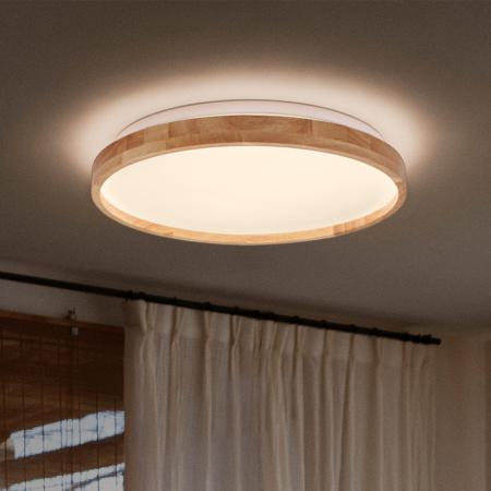 Osram Deckenleuchte Decor Alison Holzdecor 3-stufig dimmbar mit warmweißem Licht Ø 29,5 cm