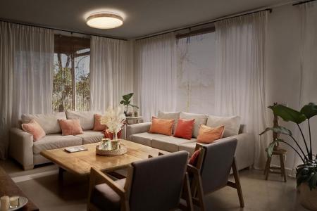 Osram Deckenleuchte Decor Alison Holzdecor 3-stufig dimmbar mit warmweißem Licht Ø 50 cm