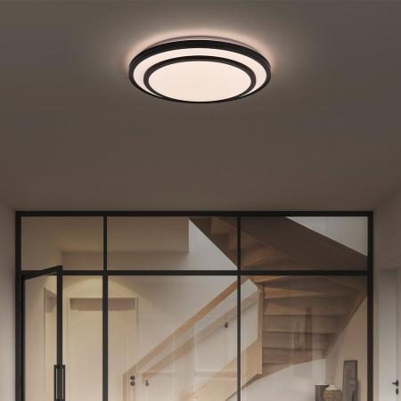 OSRAM Deckenleuchte Orbis Berlin 39cm mit schwarzen Plastik-Ringen