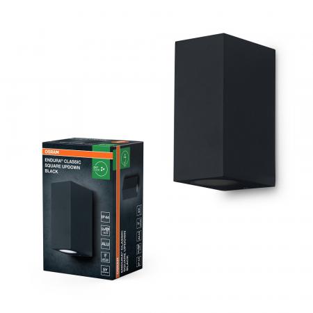OSRAM Wandleuchte Endura Classic Square Up & Down in Schwarz aus Aluminium
