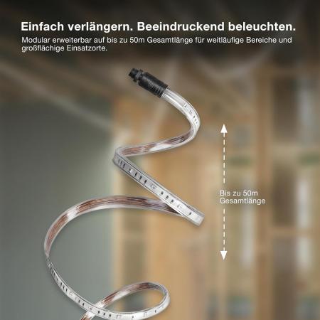 20M Osram Outdoor Flex LED-Streifen IP65 neutralweißes Licht - bis 50 m erweiterbar, inkl. Kabeltrommel, Montagezubehör, Anschlusskabel