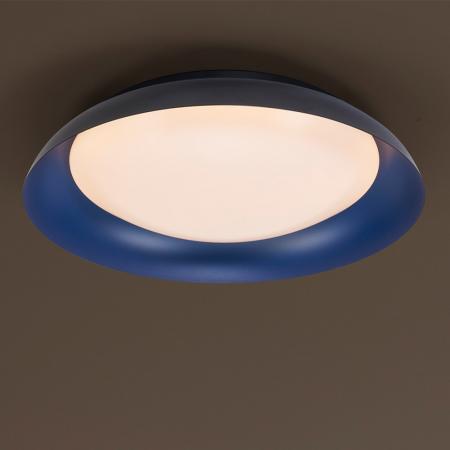 OSRAM Deckenleuchte Orbis Plate 19W Ø 31 cm - Dekorative Leuchte aus Stahl in Schwarz/Blau - dimmbar in drei Stufen durch wiederholtes Schalten