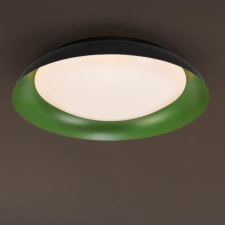 OSRAM Deckenleuchte Orbis Plate 45W Ø 48cm - Dekorative Leuchte aus Stahl in Schwarz / Grün - dimmbar in drei Stufen durch wiederholtes Schalten