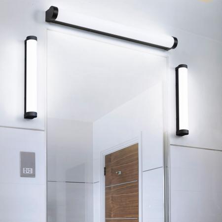 OSRAM Obris Tube Frost Glass Wandlampe & Spiegelleuchte Schwarz fürs Badezimmer Click CCT Dimmbar 40cm IP44 Chrom - mit umschaltbarer Farbtemperatur