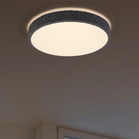 OSRAM Deckenleuchte Orbis Yummy 285MM 16W 830 Click DIM - Dekorative Leuchte mit Metall-Ring und sandgestrahlten Steinen