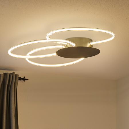 Osram Deckenleuchte Decor Aura in Dunkelgrau / Transparent dimmbar mit warmweißem Licht - imposantes Filament-Design