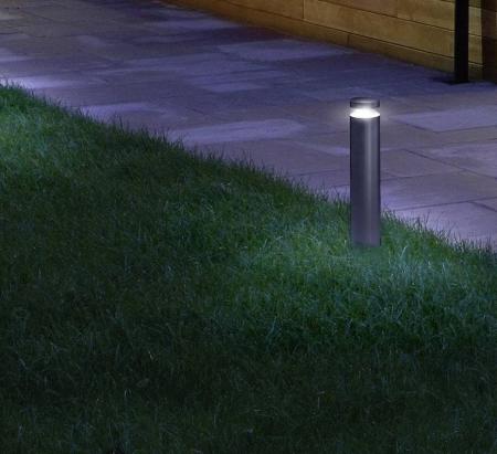 50cm hohe Osram LED Wegeleuchte Endura Style Cylinder aus Edelstahl mit Rundumlicht IP44 - modernes Edelstahl-Design, IP44 für Wege und Parkplätze