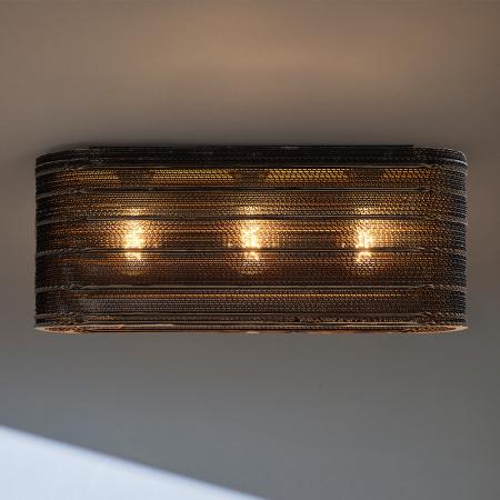 OSRAM Deckenleuchte Decor Cardboard Oval 3-flammig braun, aus Wellpappe