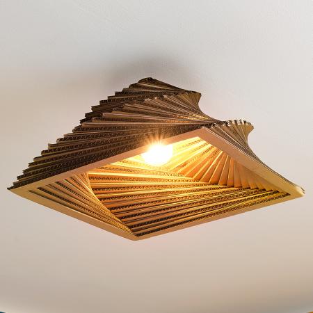 OSRAM Deckenleuchte Decor Cardboard Square braun, aus Wellpappe