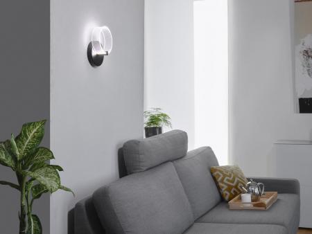 OSRAM Wandleuchte Decor Circle in Schwarz rund 8W - CLICKCCT - Sehr vielseitig durch eine wählbare Lichtfarbe