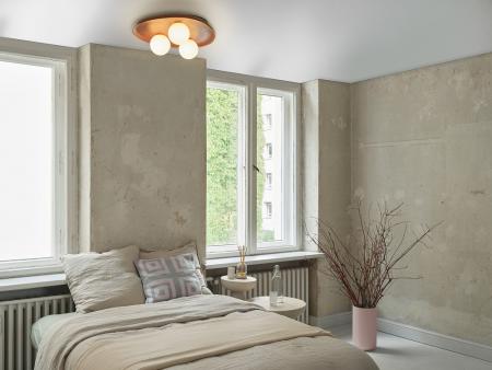 OSRAM 3-flammige Deckenleuchte Decor Clay Nest aus Ton mit matter Glaskugel mit 3 x G9 Fassung braun