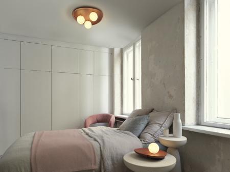 OSRAM 3-flammige Deckenleuchte Decor Clay Nest aus Ton mit matter Glaskugel mit 3 x G9 Fassung braun