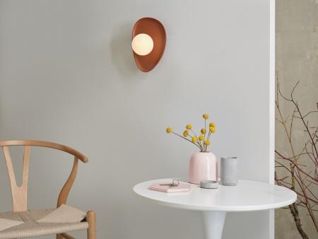 OSRAM Wandleuchte Decor Clay Nest aus Ton mit matter glaskugel mit G9 Fassung braun