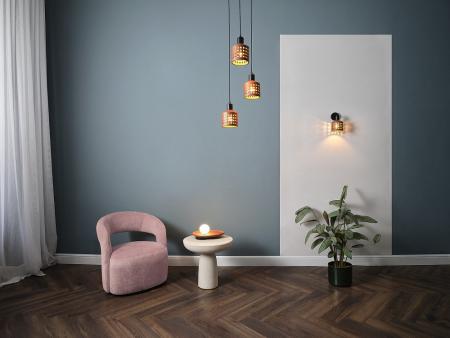 OSRAM Wandleuchte Decor Clay Windows aus Ton mit E27 Fassung braun - mit verstellbarem Lampenkopf