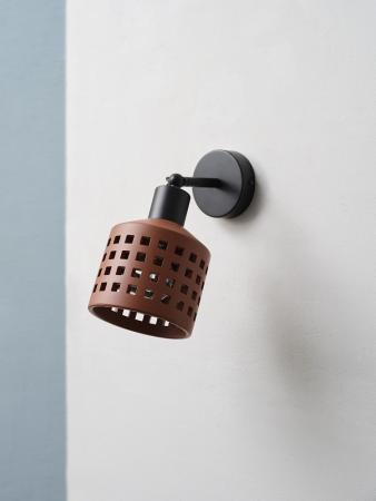 OSRAM Wandleuchte Decor Clay Windows aus Ton mit E27 Fassung braun - mit verstellbarem Lampenkopf