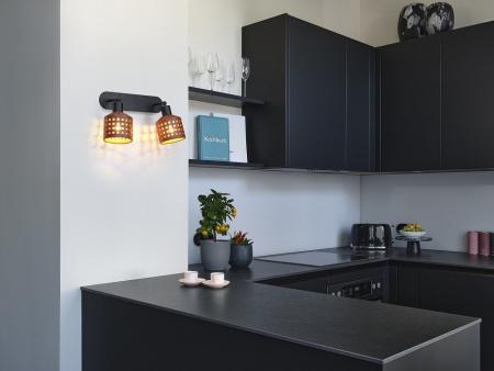 OSRAM Wandleuchte Decor Clay Windows aus Ton mit E27 Fassung braun - mit 2 verstellbaren  Lampenköpfen