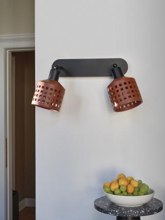 OSRAM Wandleuchte Decor Clay Windows aus Ton mit E27 Fassung braun - mit 2 verstellbaren  Lampenköpfen