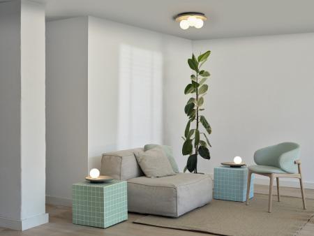 OSRAM Deckenleuchte Decor Concrete Nest aus Beton mit 3 x G9 Fassung grau - mit matten Glaskugeln