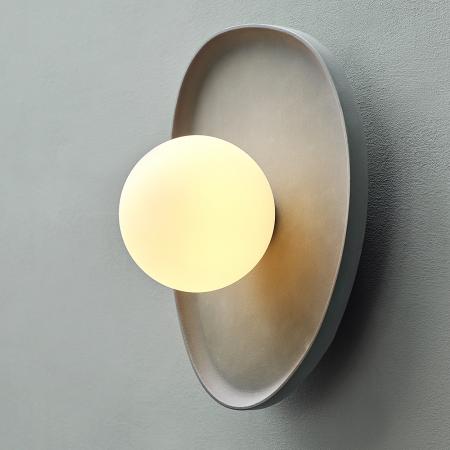 OSRAM Wandleuchte Decor Concrete Nest aus Beton mit G9 Fassung grau - mit matter Glaskugel