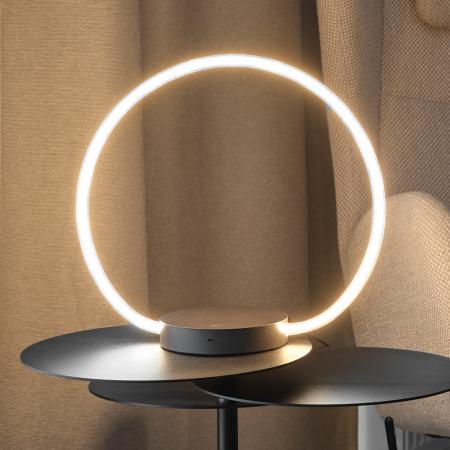 Osram Tischleuchte Decor Aura in Anthrazit / Transparent dimmbar mit warmweißem Licht - imposantes Filament-Design