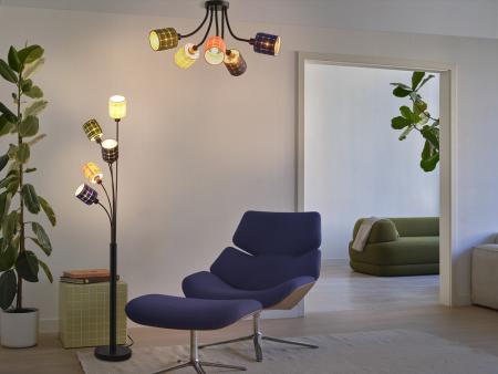 OSRAM Deckenleuchte Decor Felt Weaving Cans Multicolor aus Filz / Stahl mit 5 x E14 Fassung