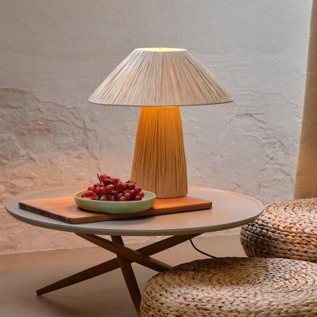 OSRAM Tischleuchte Decor Bamboo Paper Hut aus nachhaltigem Bambuspapier mit E27 Fassung Ø 40 cm