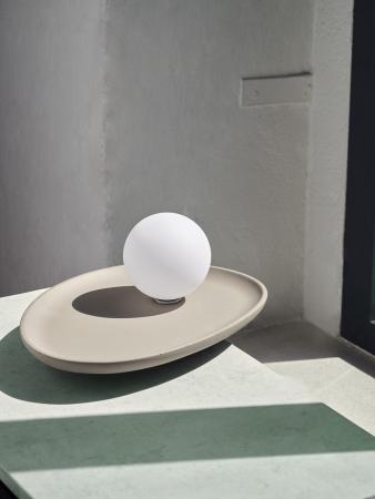 OSRAM Tischleuchte Decor Concrete Nest aus Beton mit G9 Fassung grau - mit matter Glaskugel