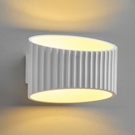 Osram Home Lighting Collection Wandleuchte Decor Plaster Band aus Gips in Weiß mit E27 Fassung