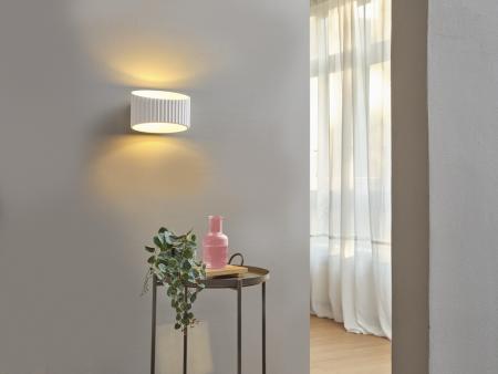 Osram Home Lighting Collection Wandleuchte Decor Plaster Band aus Gips in Weiß mit E27 Fassung