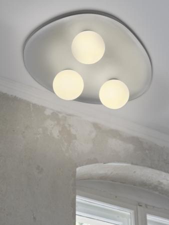 Osram Deckenleuchte Decor Plaster Nest aus Gips in Weiß mit 3 x G9 Fassung - mit matten Glaskugeln