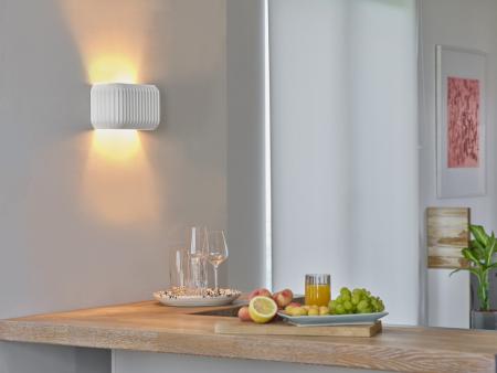 Osram Wandleuchte Decor Plaster Routes aus Gips in Weiß mit E27 Fassung