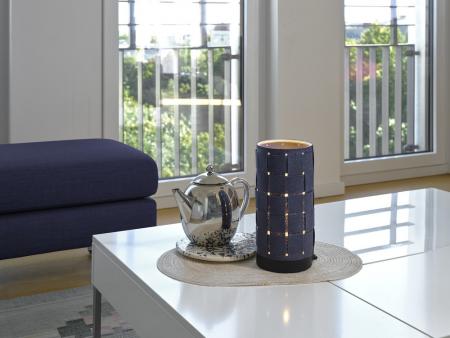 OSRAM Tischleuchte Decor Felt Weaving Tube aus Filz / Stahl mit E14 Fassung Ø 12 cm mit  Textilkabel