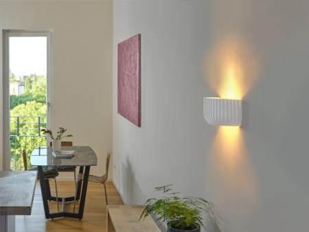 Osram Wandleuchte Decor Plaster Routes Up aus Gips in Weiß mit E27 Fassung