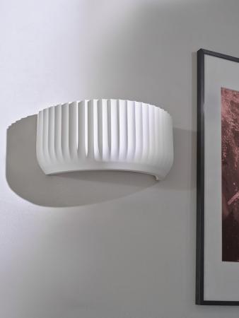 Osram Wandleuchte Decor Plaster Routes Up aus Gips in Weiß mit E27 Fassung