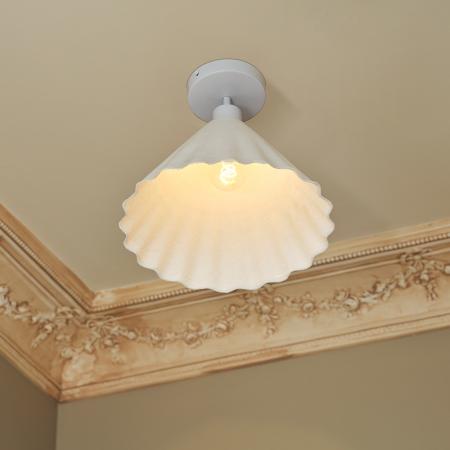 OSRAM Deckenleuchte Decor Pulp weiß Ø 31 cm aus Metall und Pappmaschee mit E27 Fassung